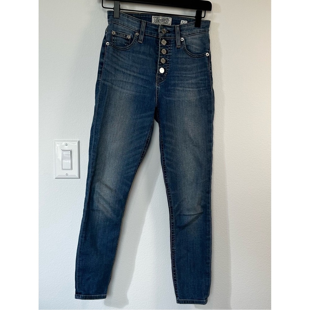 LUCKY BRAND Bridgette Crop Button Fly Western Jeans RN#80318 Orta Premium